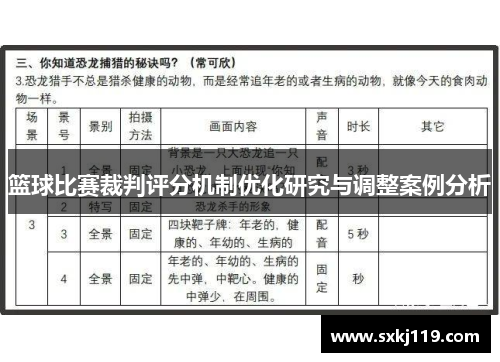 篮球比赛裁判评分机制优化研究与调整案例分析
